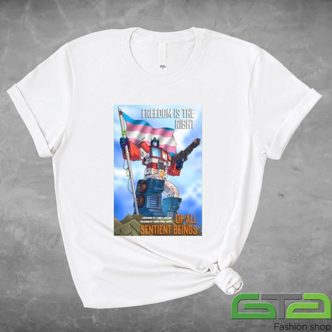 Official Optimus Prime Freedom Is The Right Of All Sentient Beings T-shirt