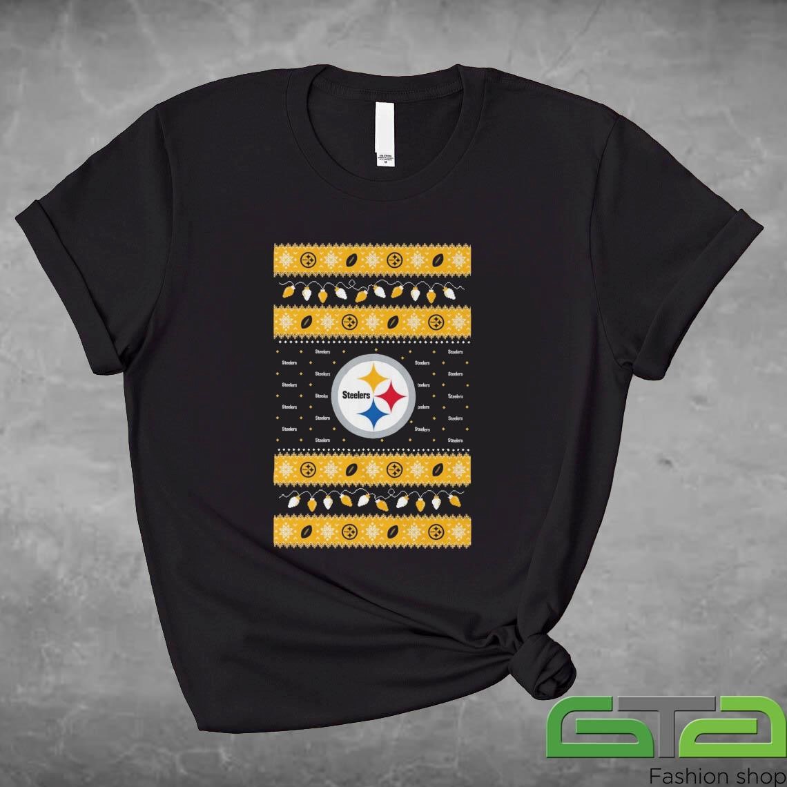 Official Pittsburgh Steelers Holiday Lights Ugly 2024 T-shirt