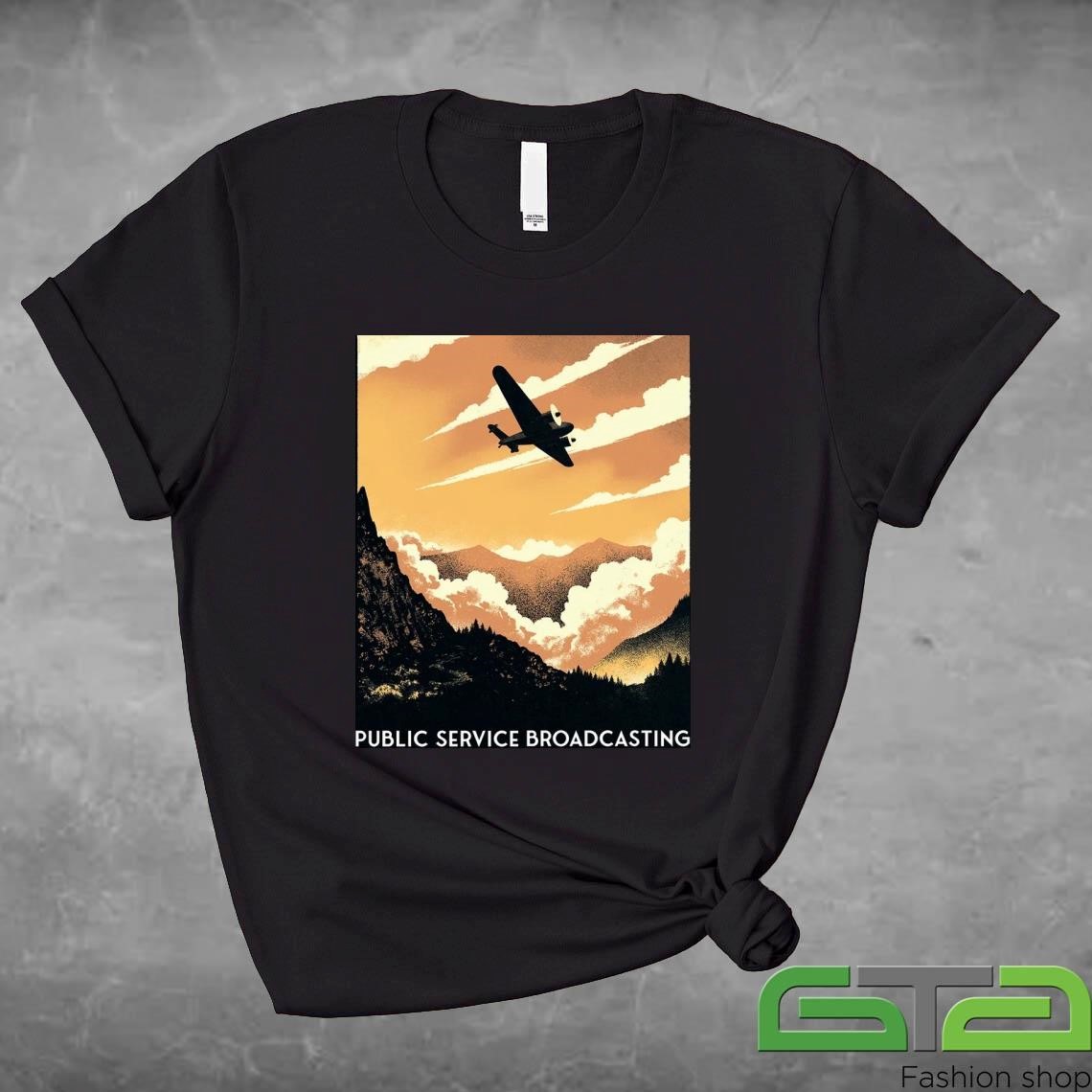 Official Public Service Broadcasting The Last Flight Black Tour T-shirt