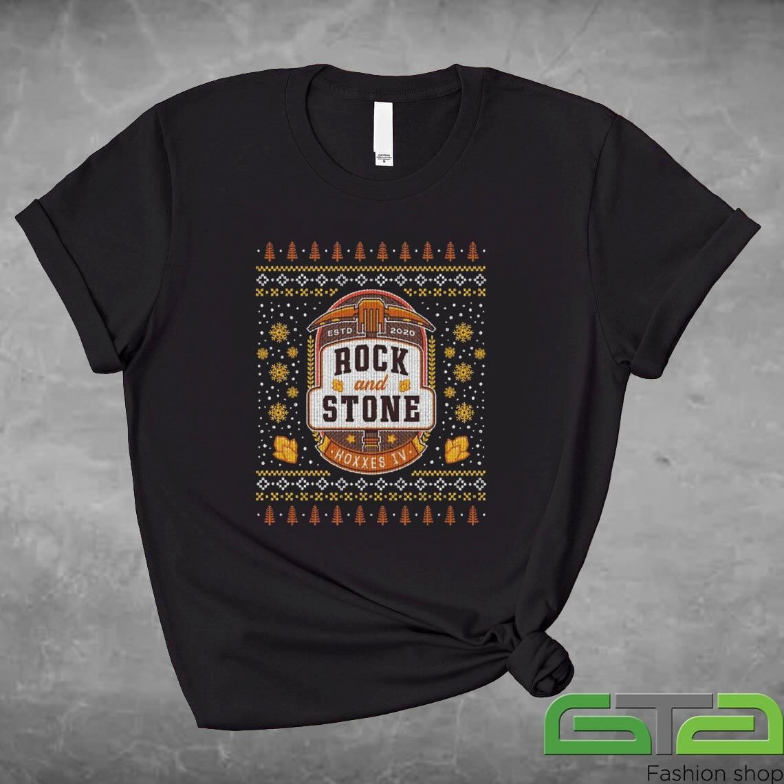 Official Rock And Stone Ugly Christmas T-shirt