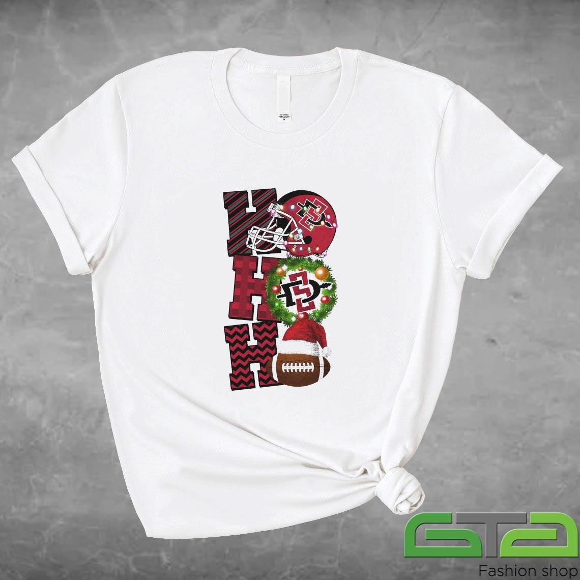 Official San Diego State Aztecs Football Christmas Ho Ho Ho Game Day T-shirt