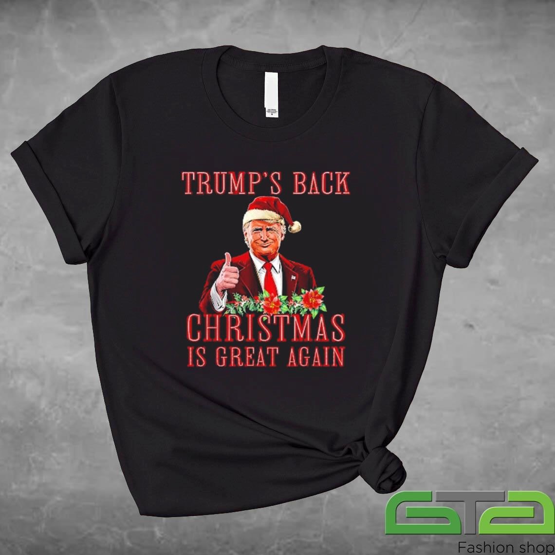 Official Santa Trump's Back Christmas Great Again Sweashirt