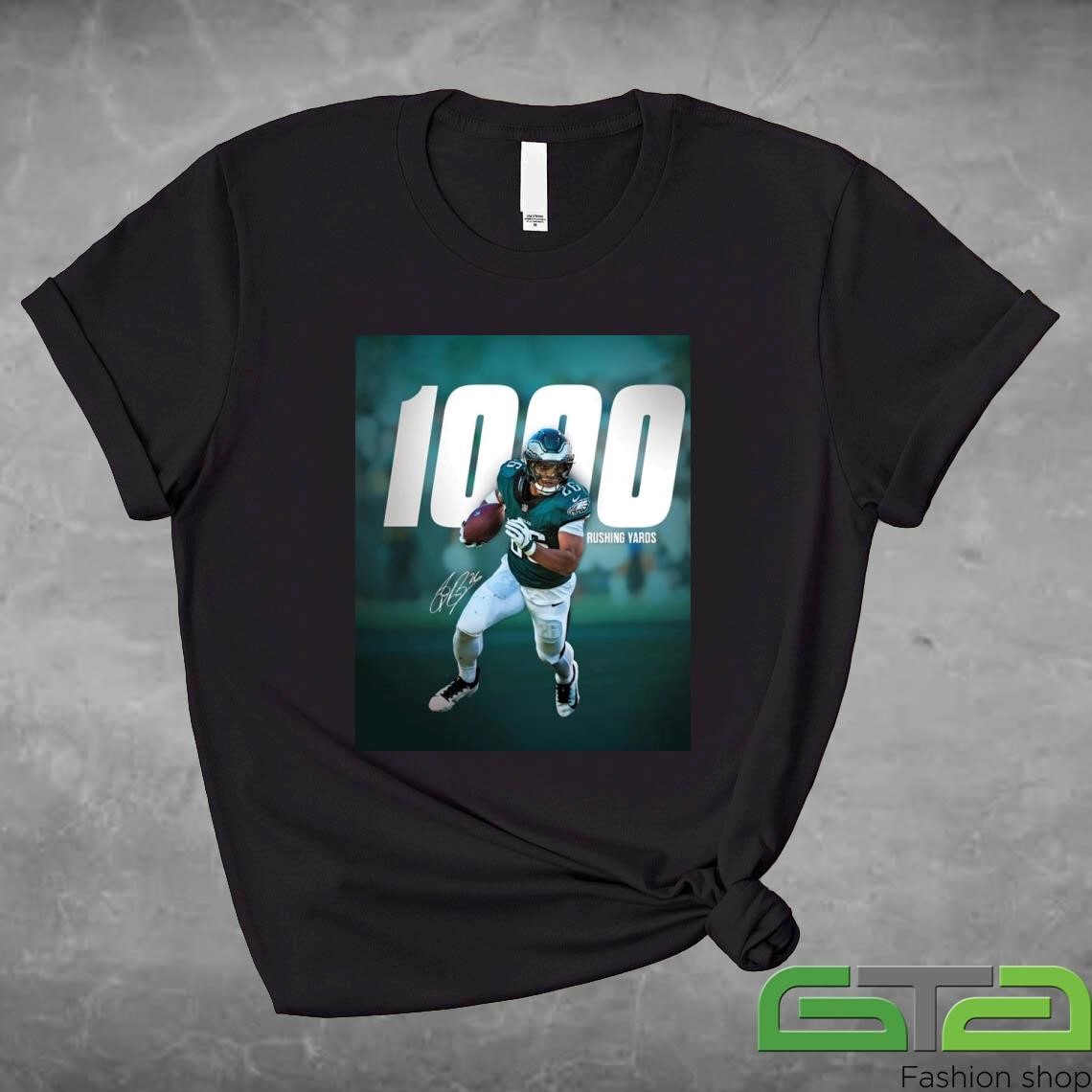 Official Saquon Barkley Run Saquon Run 1000 Rushing Yards Signature T-shirt