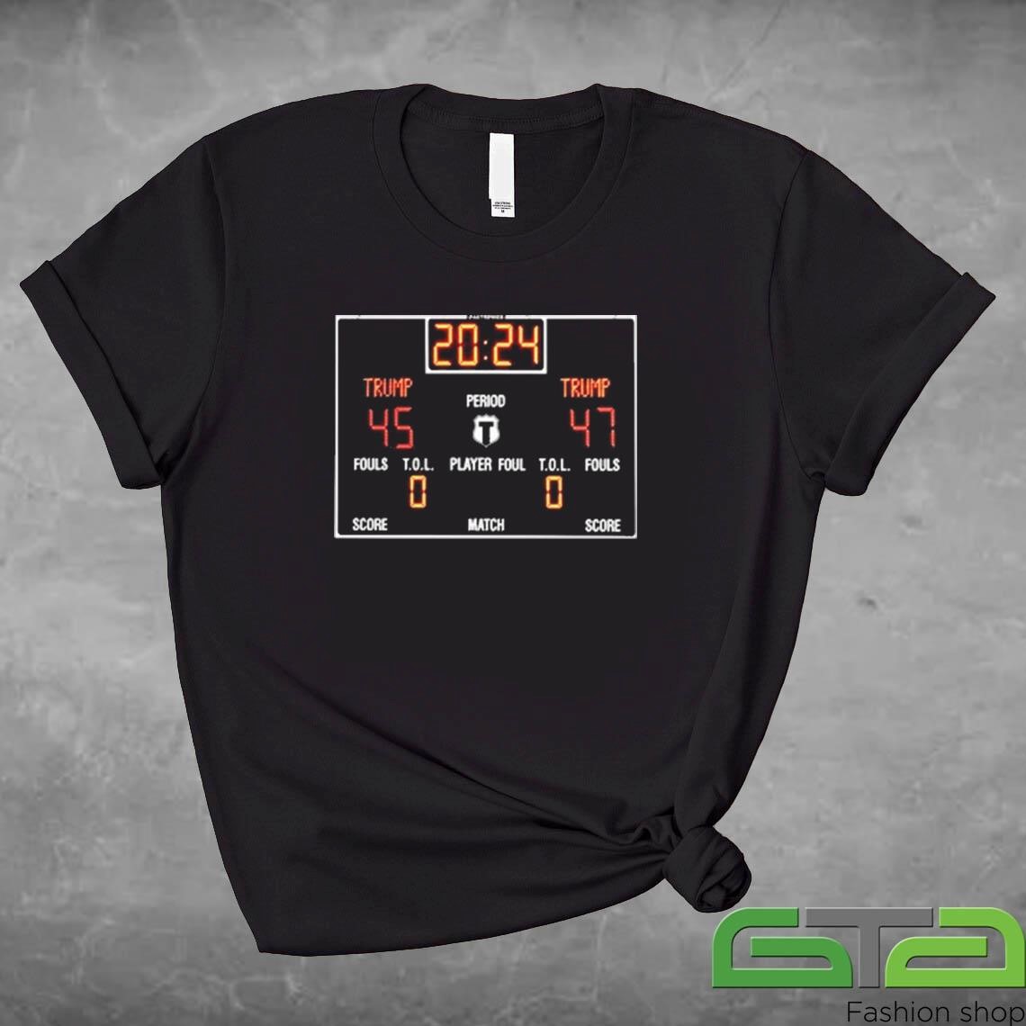 Official Scoreboard 2024 Trump 45-47 T-shirt