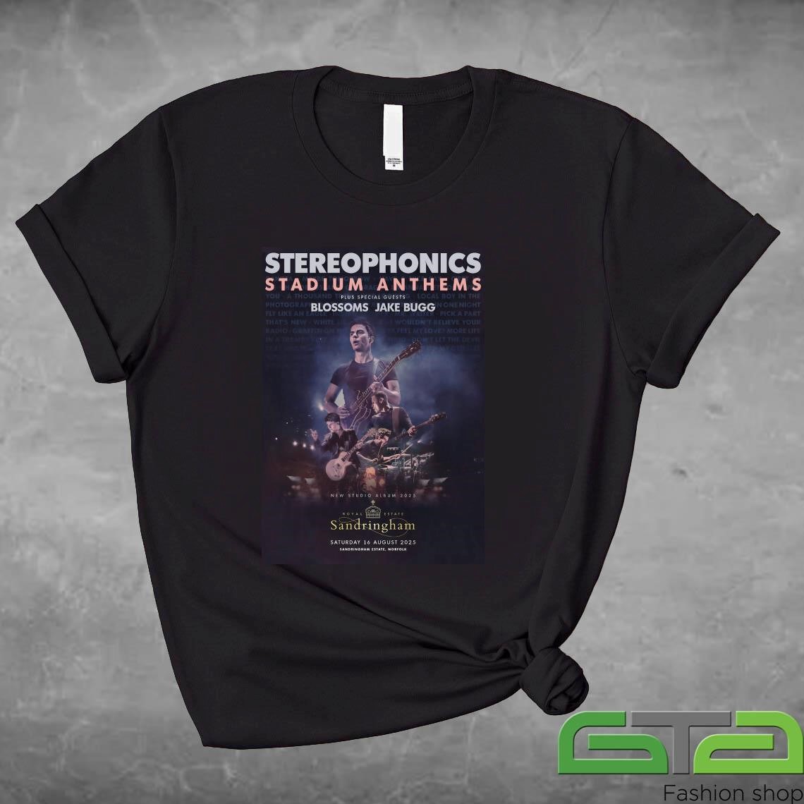 Official Stereophonics Stadium Anthems Summer Sandringham Royal Estate 16 August 2025 Tour T-shirt