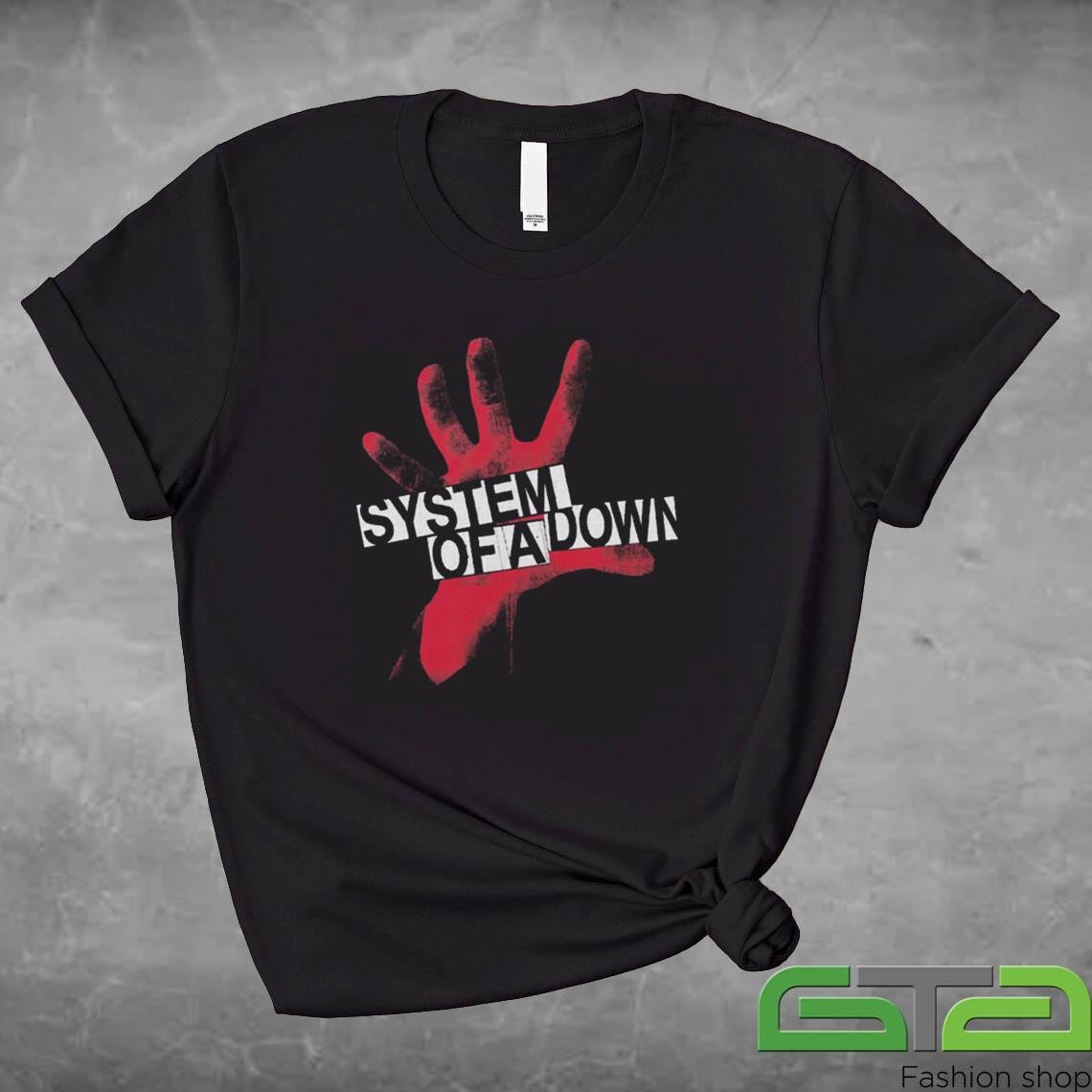 Official System Of A Down Self Titled Red Hand Logo T-shirt