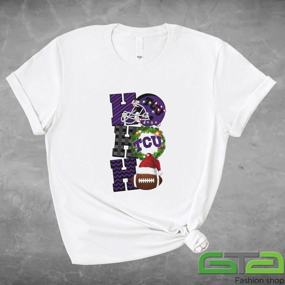 Official TCU Horned Frogs Football Christmas Ho Ho Ho Game Day T-shirt