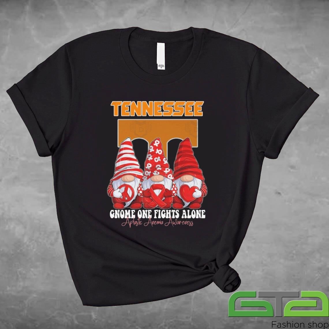 Official Tennessee Volunteers Gnome One Fights Alone T-shirt