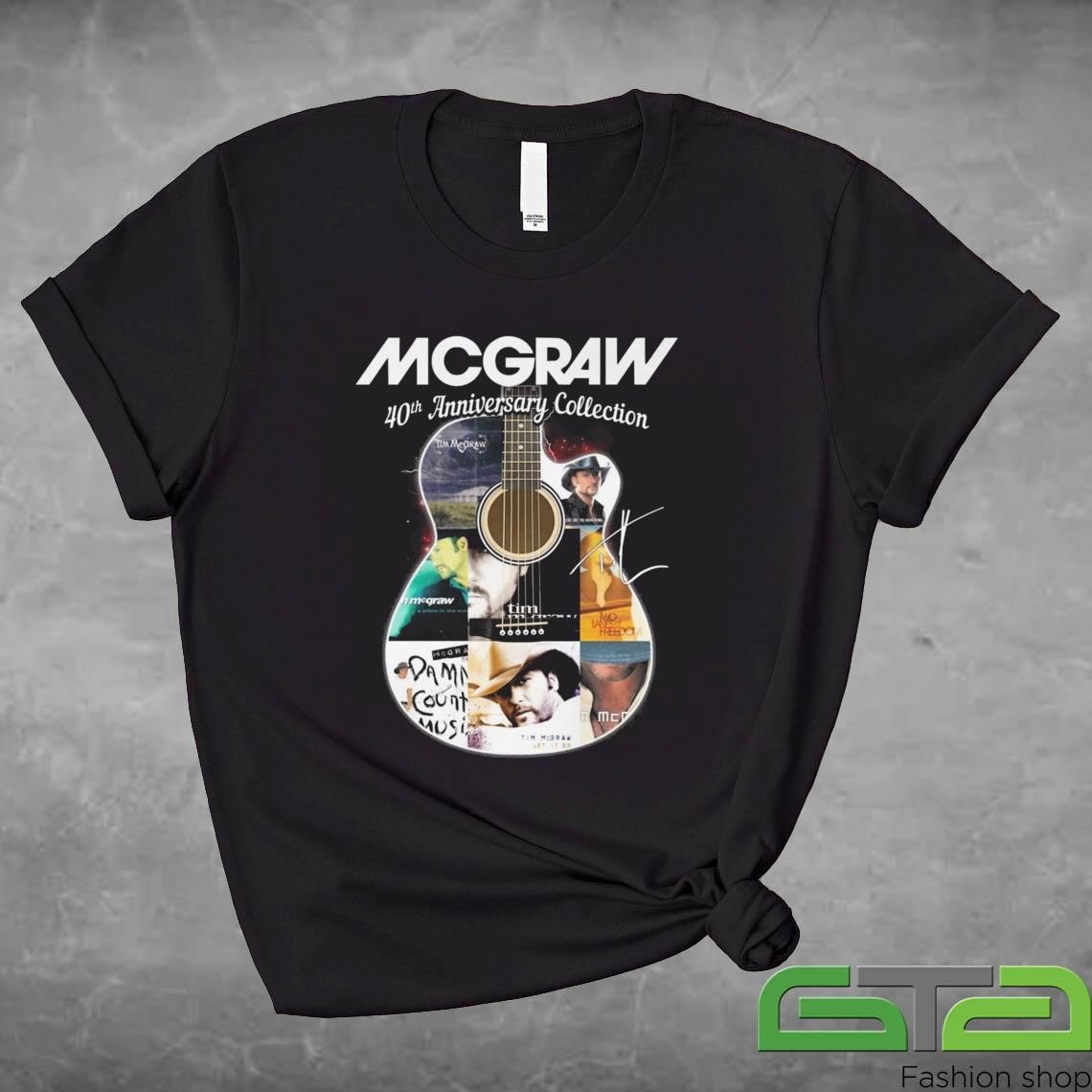 Official Tim McGraw 40th Anniversary Collection Signature 2024 T-shirt