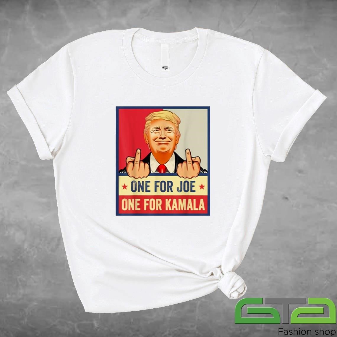 Official Trump Middle Fingers One For Joe One For Kamala 2024 T-shirt