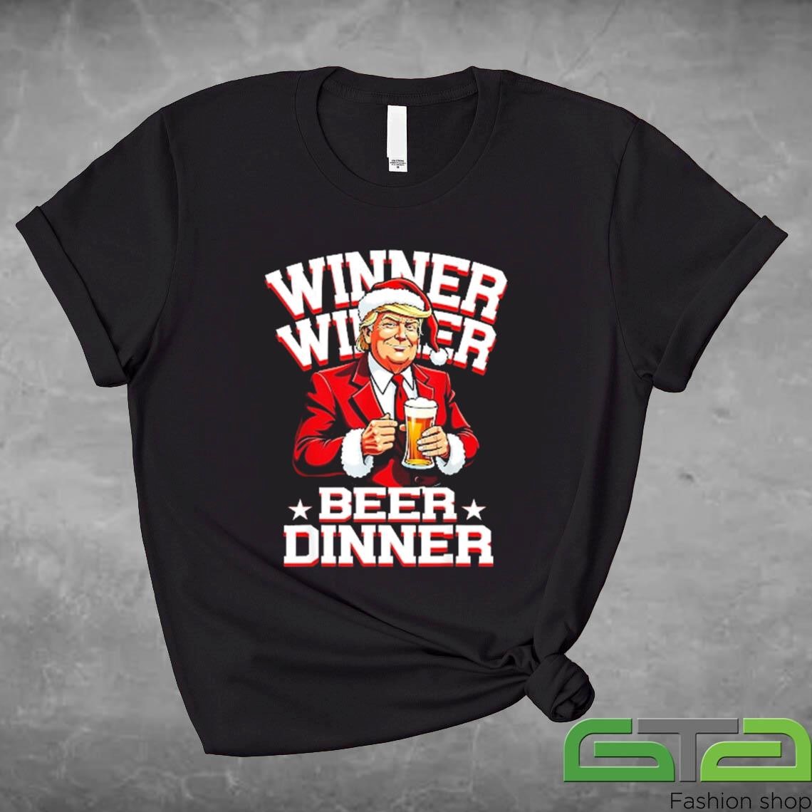 Official Trump Santa Christmas Sweashirt Winner Winner Beer Dinner Sweashirt