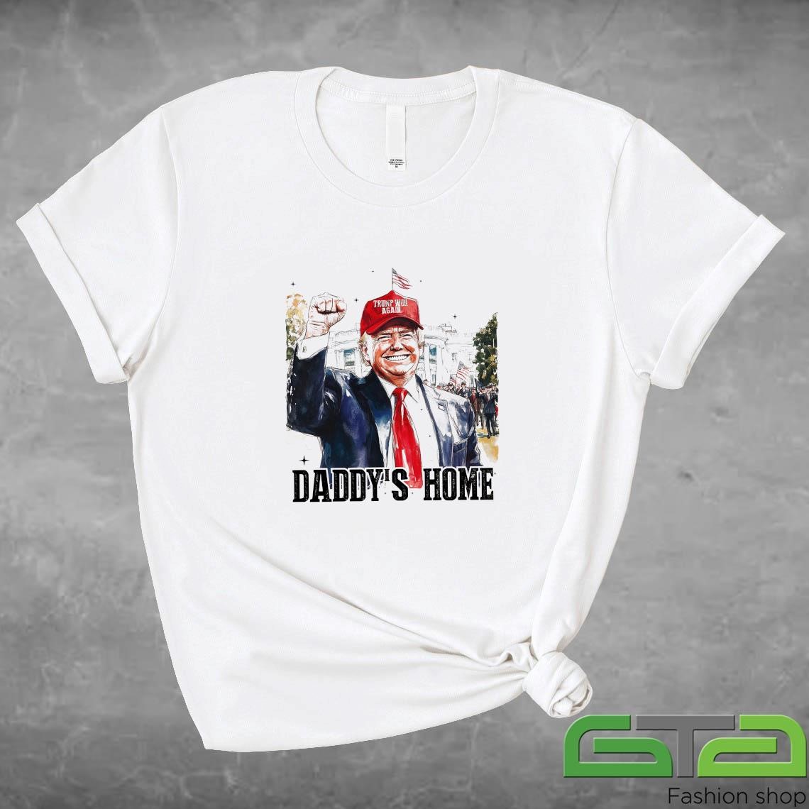 Official Trump Won 2024 Daddy's Home White House Pink Trump 2024 T-shirt