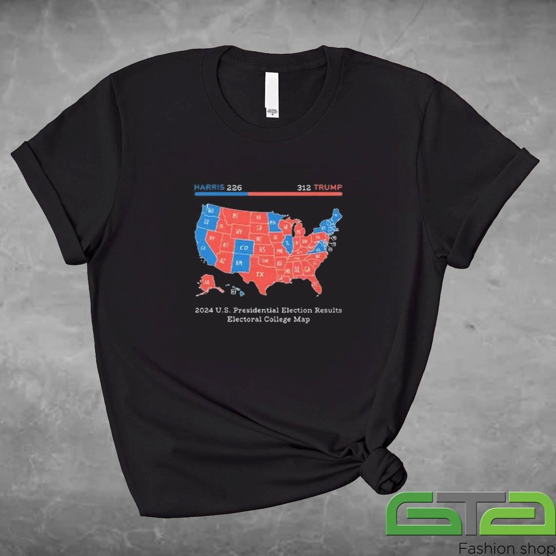 Official Trump Won 2024 US Presidential Election Results College Map T-shirt