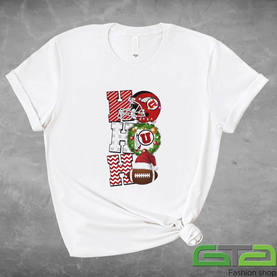 Official Utah Utes Football Christmas Ho Ho Ho Game Day T-shirt