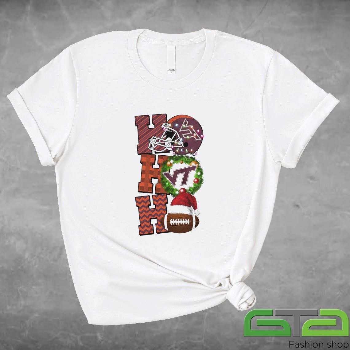 Official Virginia Tech Hokies Football Christmas Ho Ho Ho Game Day T-shirt