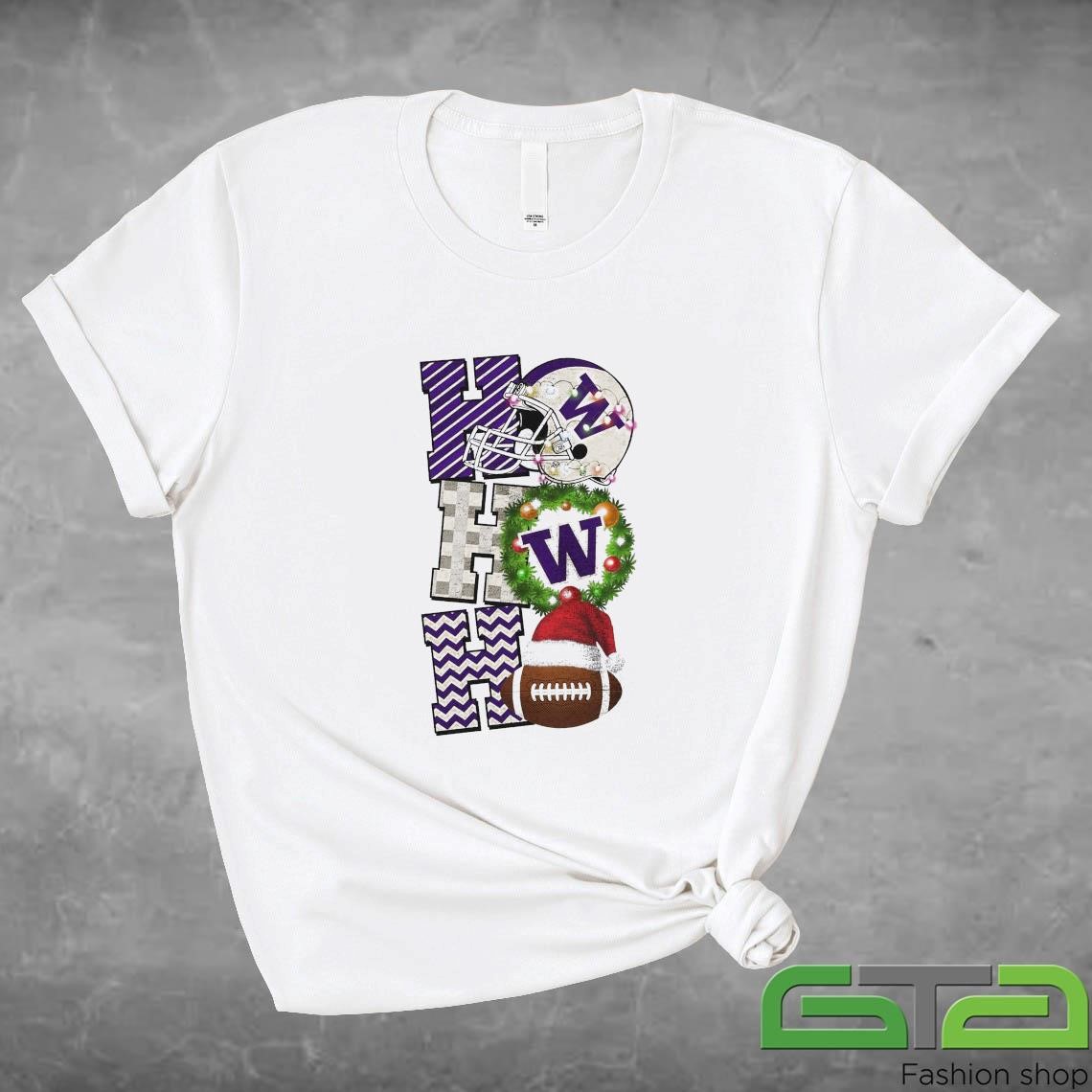 Official Washington Huskies Football Christmas Ho Ho Ho Game Day T-shirt