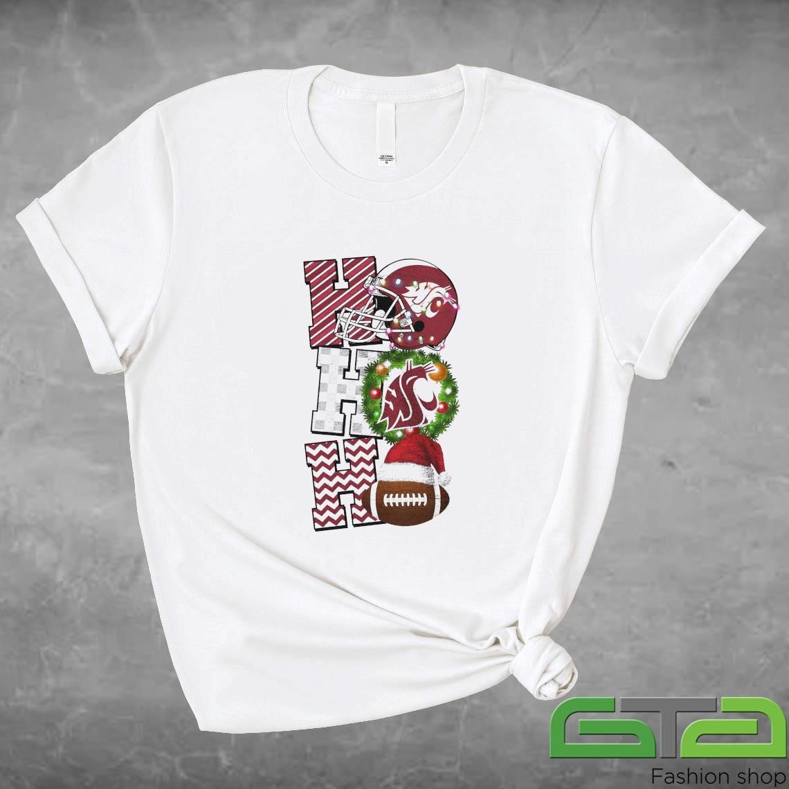 Official Washington State Cougars Football Christmas Ho Ho Ho Game Day T-shirt