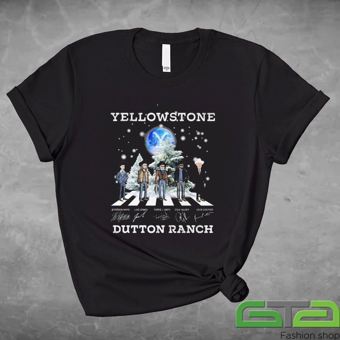 Official Yellowstone Abbey Road Dutton Ranch Signatures T-shirt