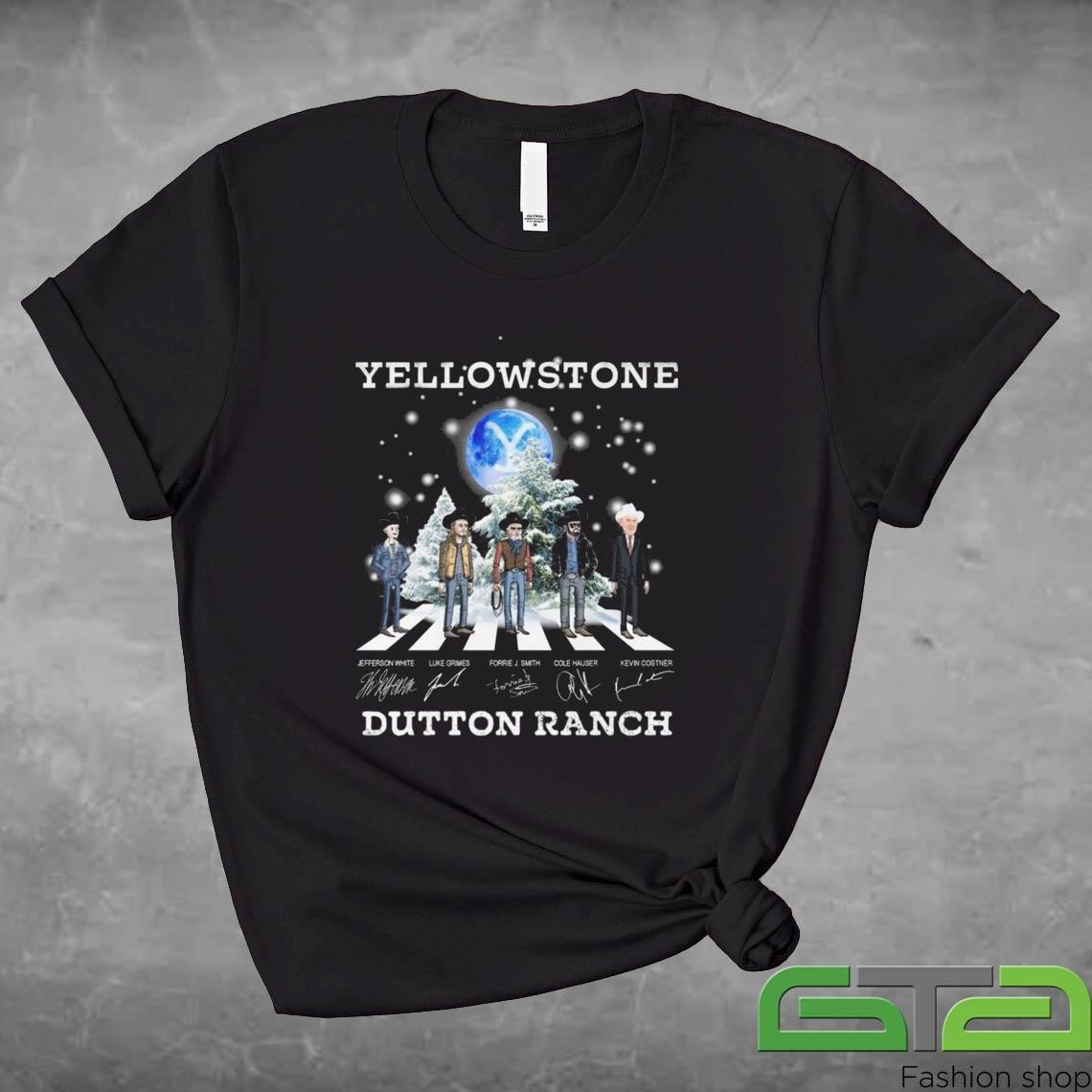 Official Yellowstone Dutton Ranch Walking Christmas Signatures 2024 T-shirt