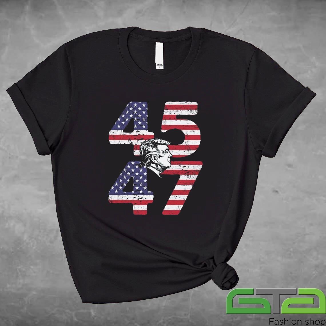 Patriotic Silhouette 45 47 Trump Shirt