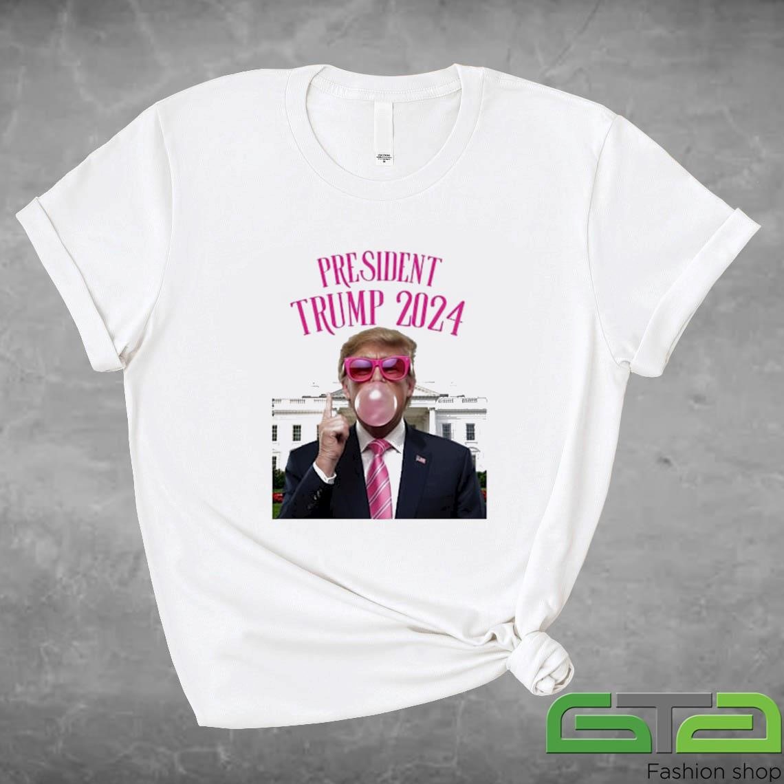 President Trump 2024 Blowing Bubble Gum Shirt