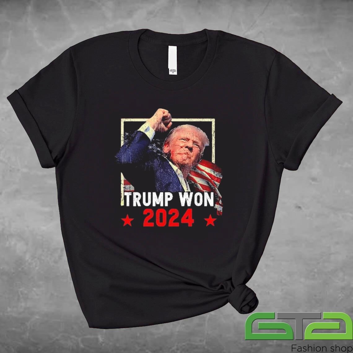 Trump Won 2024 Election President 47th American Flag Shirt