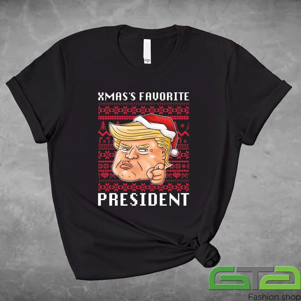 Xmas's Favorite President Funny Political Ugly Christmas Shirt