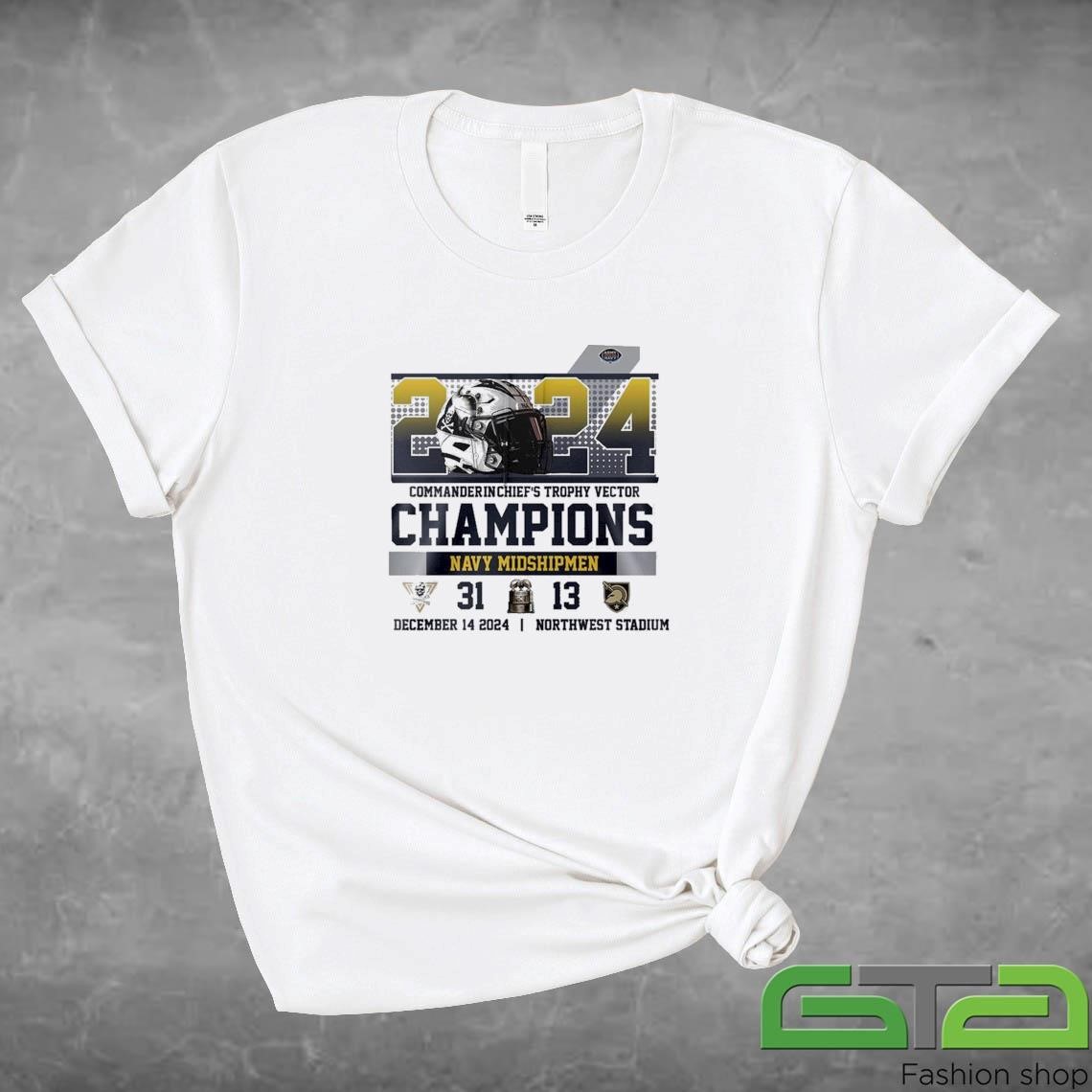 2024 CIC Trophy Vector Champions Navy Midshipmen 31-13 Shirt