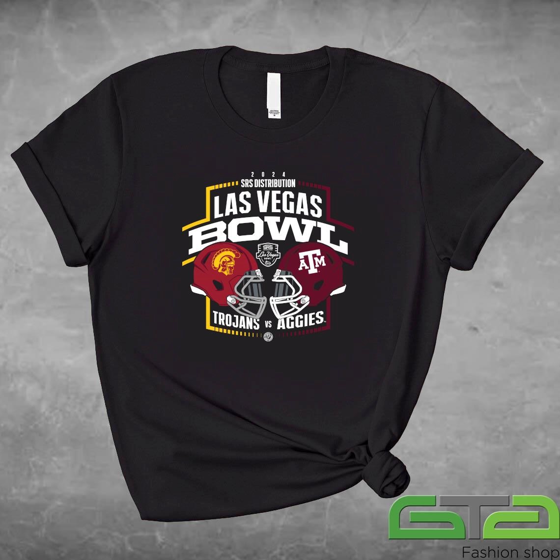 2024 SRS Distribution Las Vegas Bowl USC Trojans vs Texas A&M Aggies Head To Head Shirt