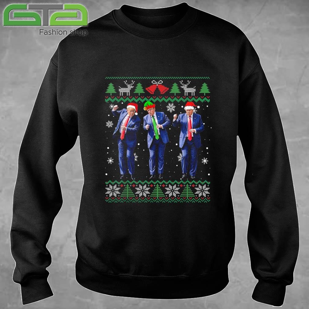 Christmas Donald Trump President 2024 Dancing Santa Hat Christmas Ugly Sweatshirt