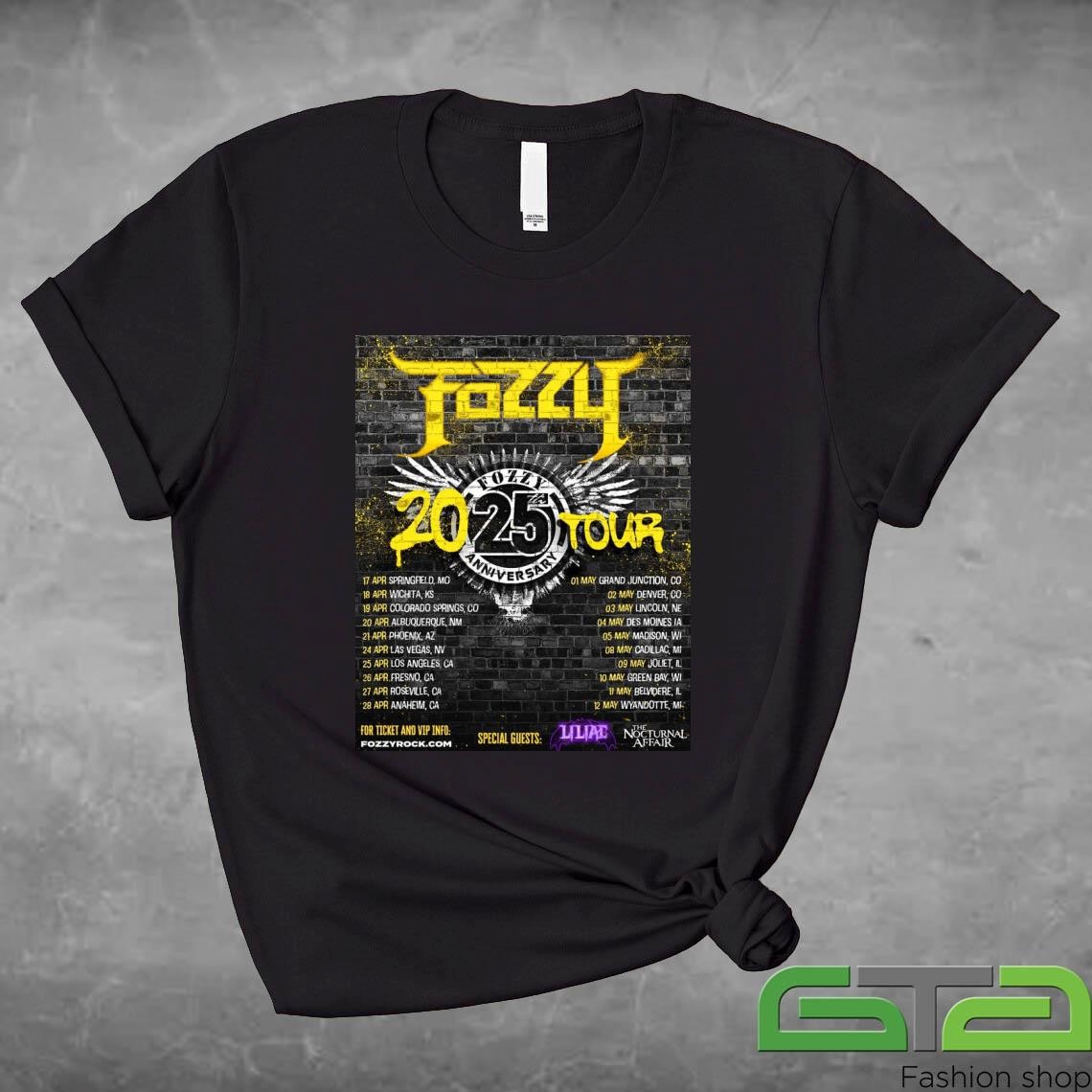 Fozzy Plots 25th Anniversary Tour Shirt