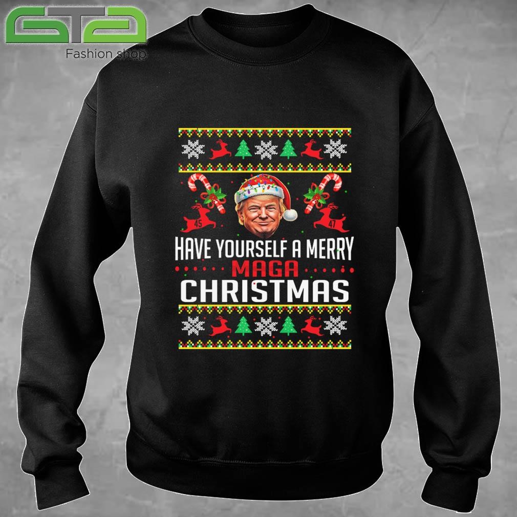 Funny Santa Trump Have Yourself A Merry Maga Christmas Xmas Ugly Christmas Sweatshirt