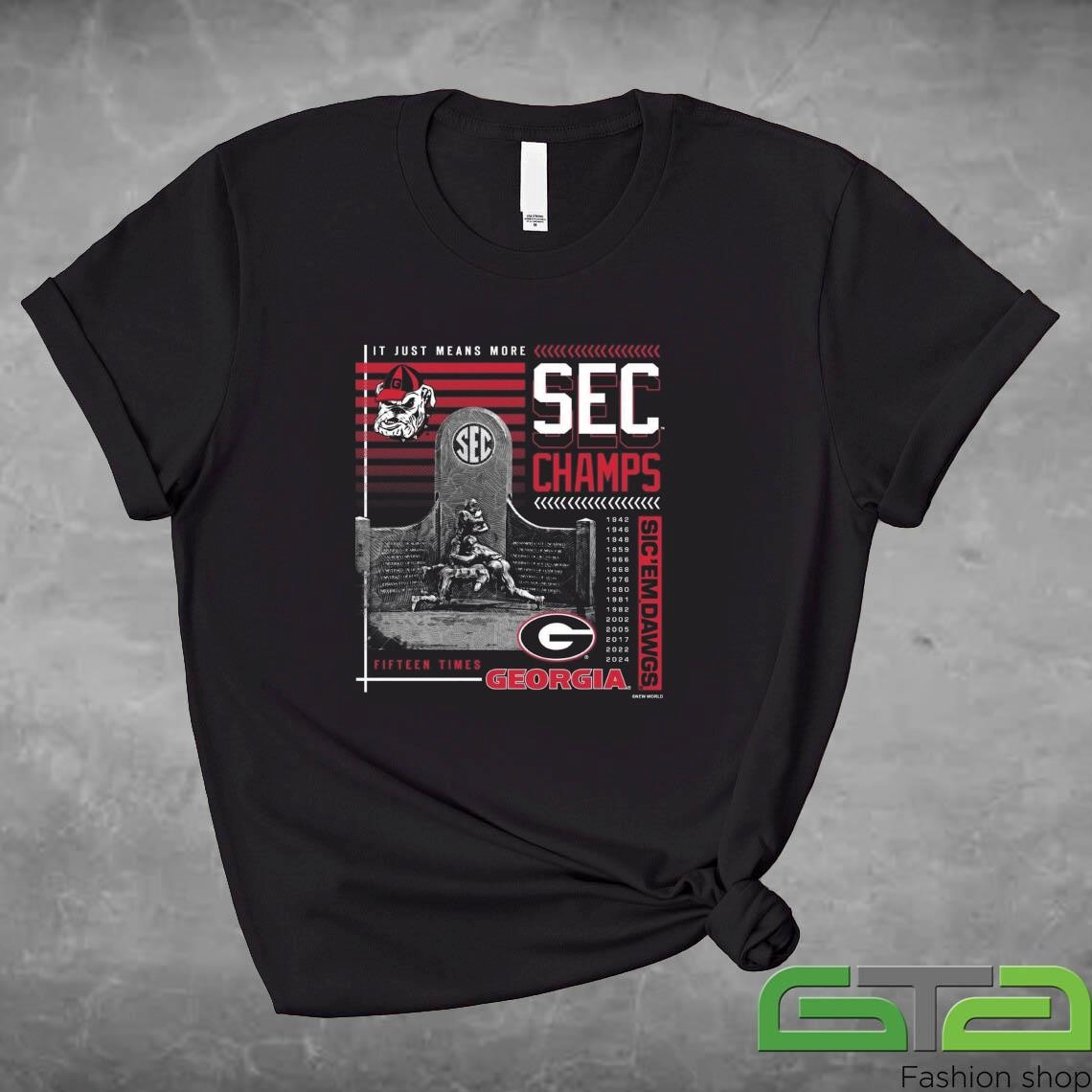 Georgia SEC 2024 Football Champs Trophy Shirt