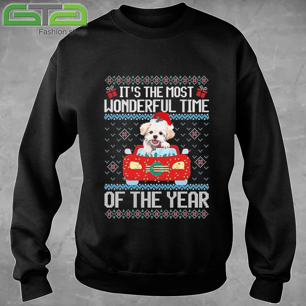 It's The Most Wonderful Time Of The Year Ugly Christmas 2024 Christmas Maltese Classic Sweatshirt