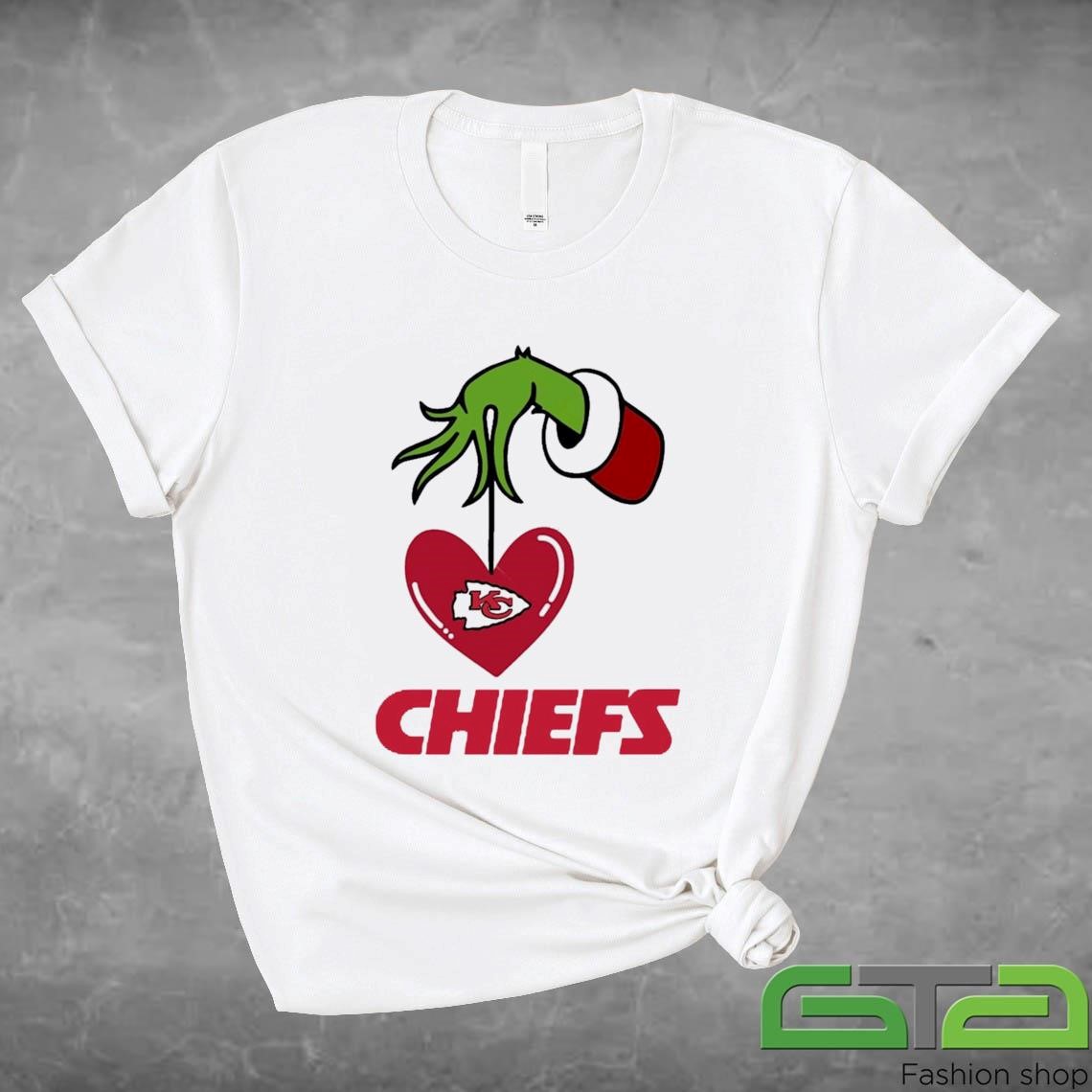 Kansas City Grinch Heart Christmas 2024 Sweatshirt