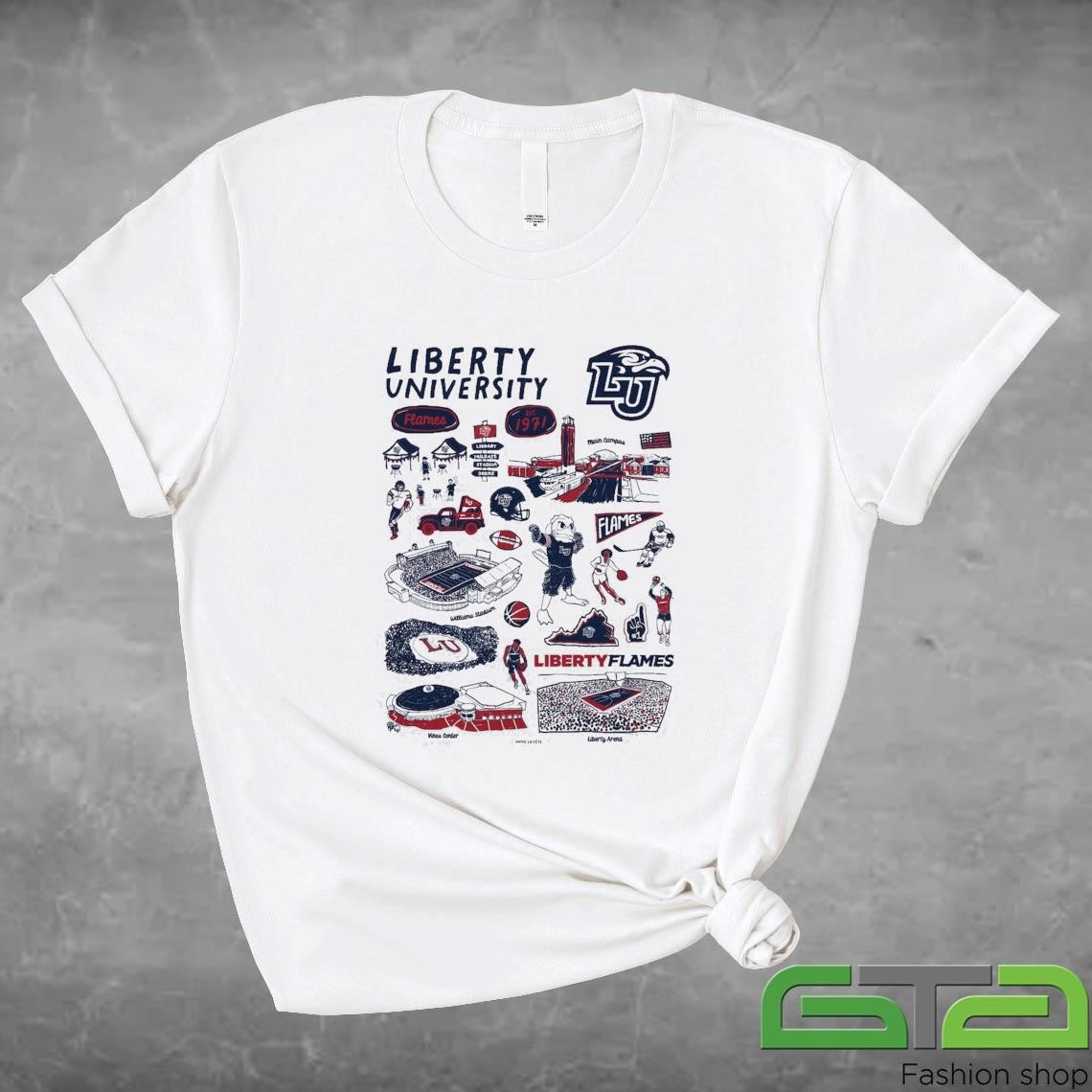 Liberty Flames Vive La Fete Impressions Artwork Shirt