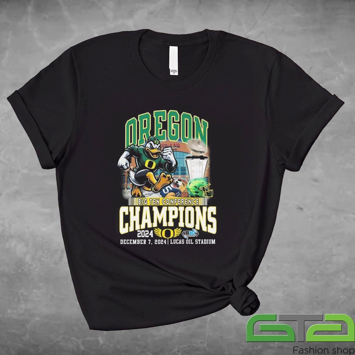 NCAA Oregon Ducks Big Ten Conference Champions 2024 Mascot Shirt