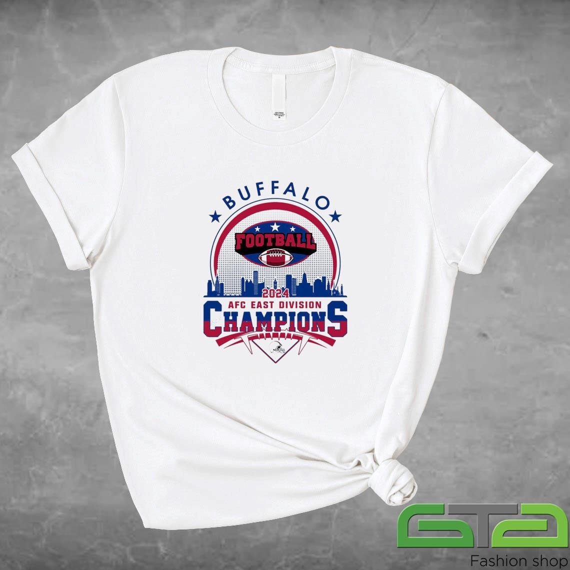 Official 2024 Buffalo American Football AFC East Champions Skyline T-shirt