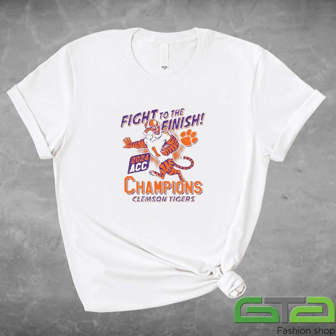 Official 2024 Clemson Tigers ACC Champions Fight To Finish Mascot T-shirt