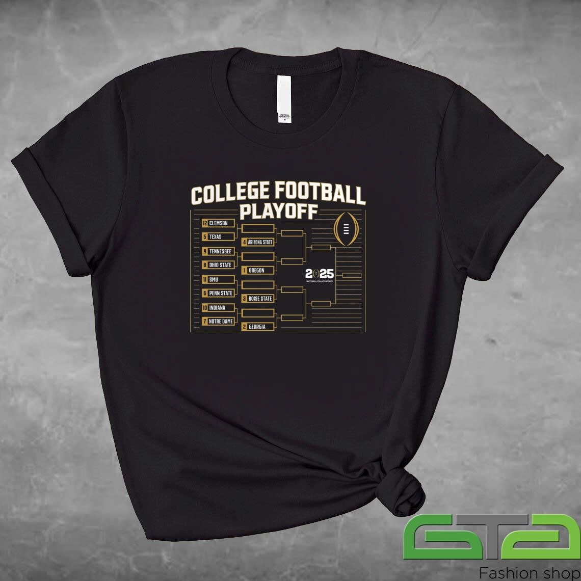 Official 2024 College Football Playoff Bracket T-shirt