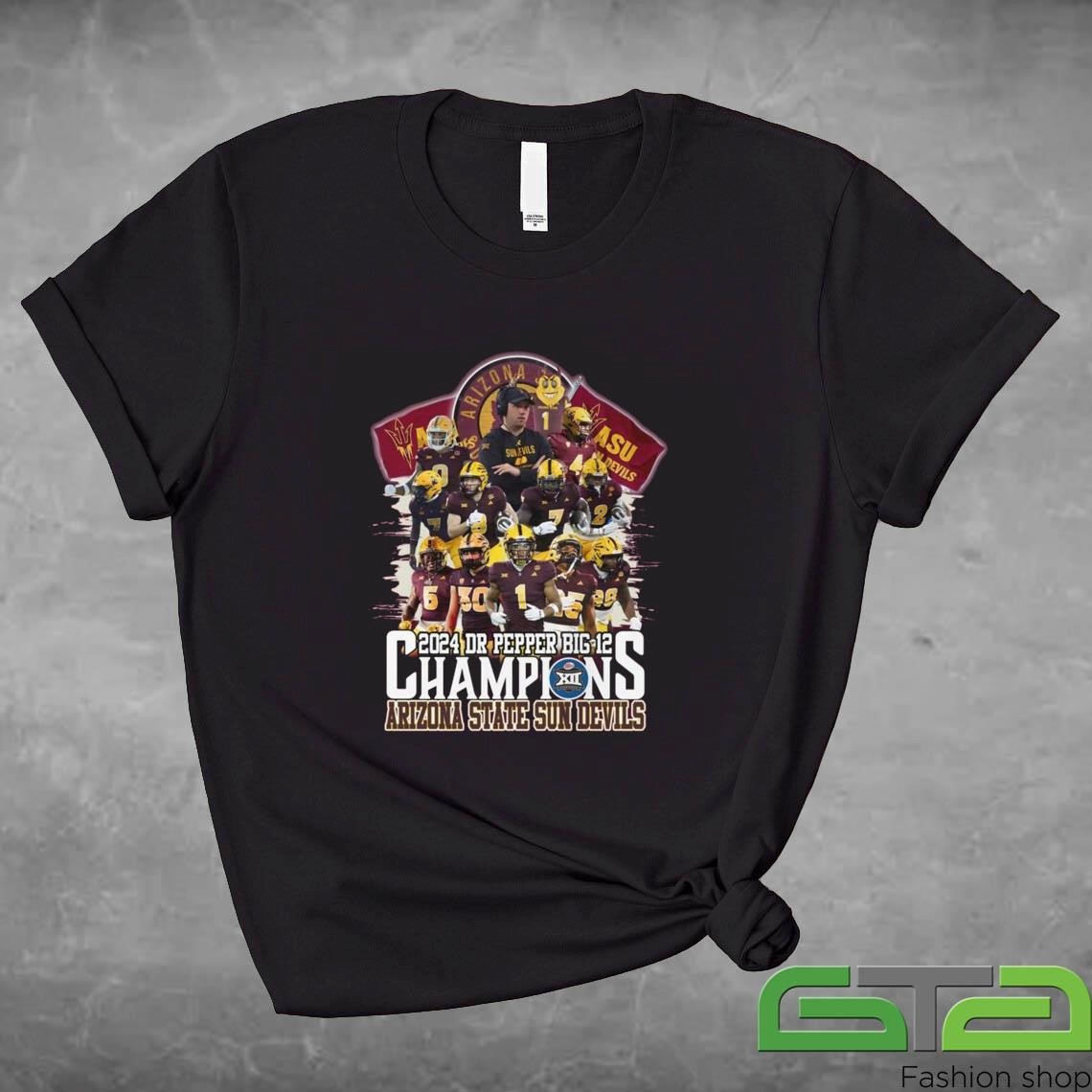 Official 2024 DR Pepper Big 12 Champions Arizona State Sun Devils All Players T-shirt