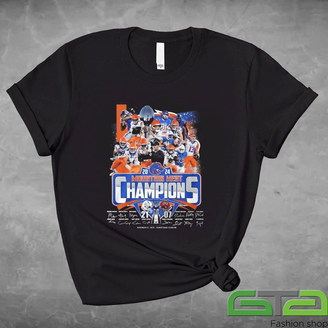 Official 2024 Mountain West Champions All Players Signatures T-shirt