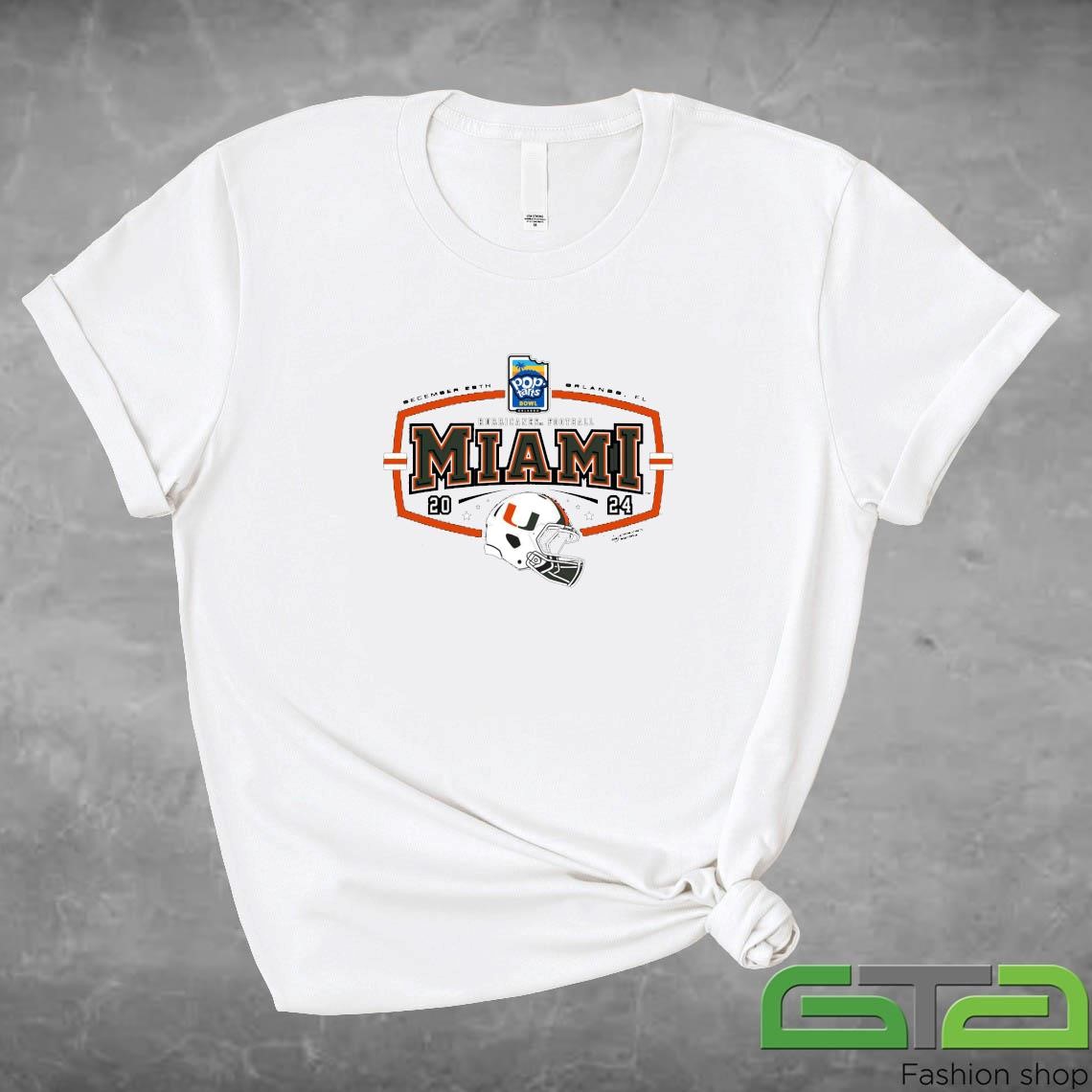 Official 2024 POP TARTS Bowl Miami Hurricanes Football Helmet December 28th Orlando FL T-shirt