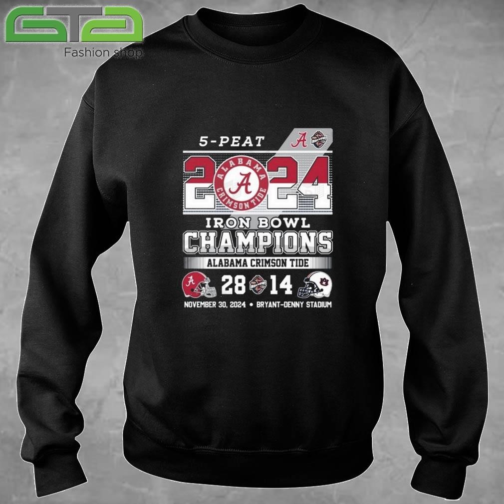 Official 5-Peat 2024 Iron Bowl Champions Alabama Crimson Tide T-shirt