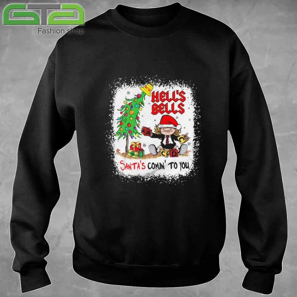 Official ACDC Hell's Bells Santa's Comin' To You Christmas T-shirt