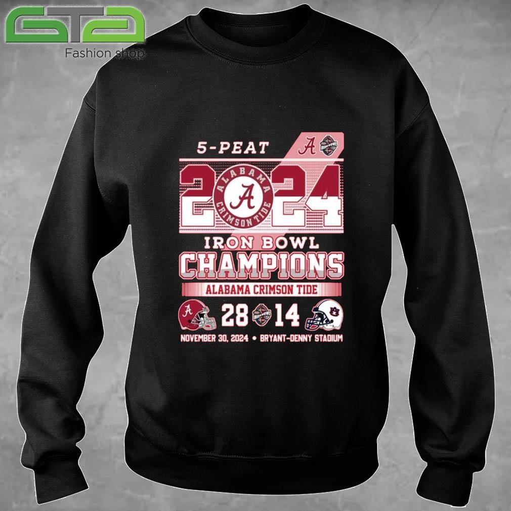 Official Alabama Crimson Tide 2024 5-Peat Iron Bowl Champions Cheer November 30 2024 T-shirt