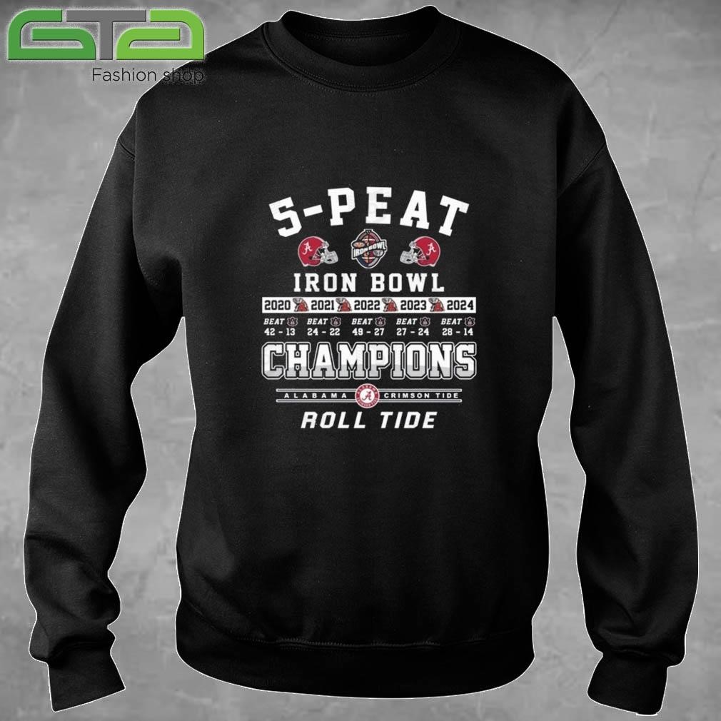 Official Alabama Crimson Tide 5-Peat 2024 Iron Bowl Champions Roll Tide T-shirt