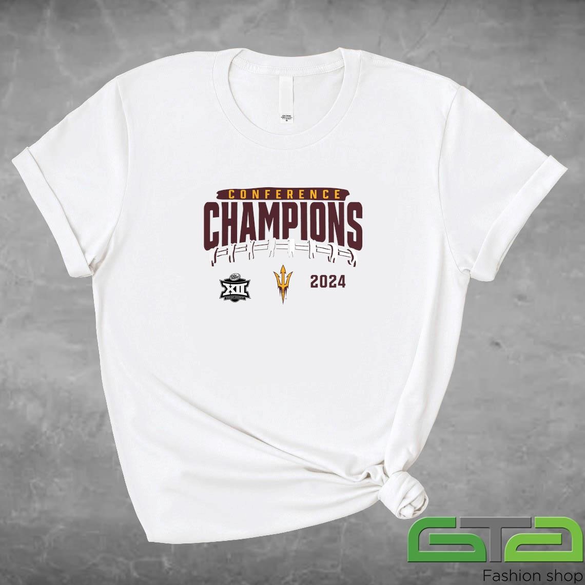 Official Arizona State Sun Devils 2024 Big 12 Football Conference Champions Endzone Rush T-shirt