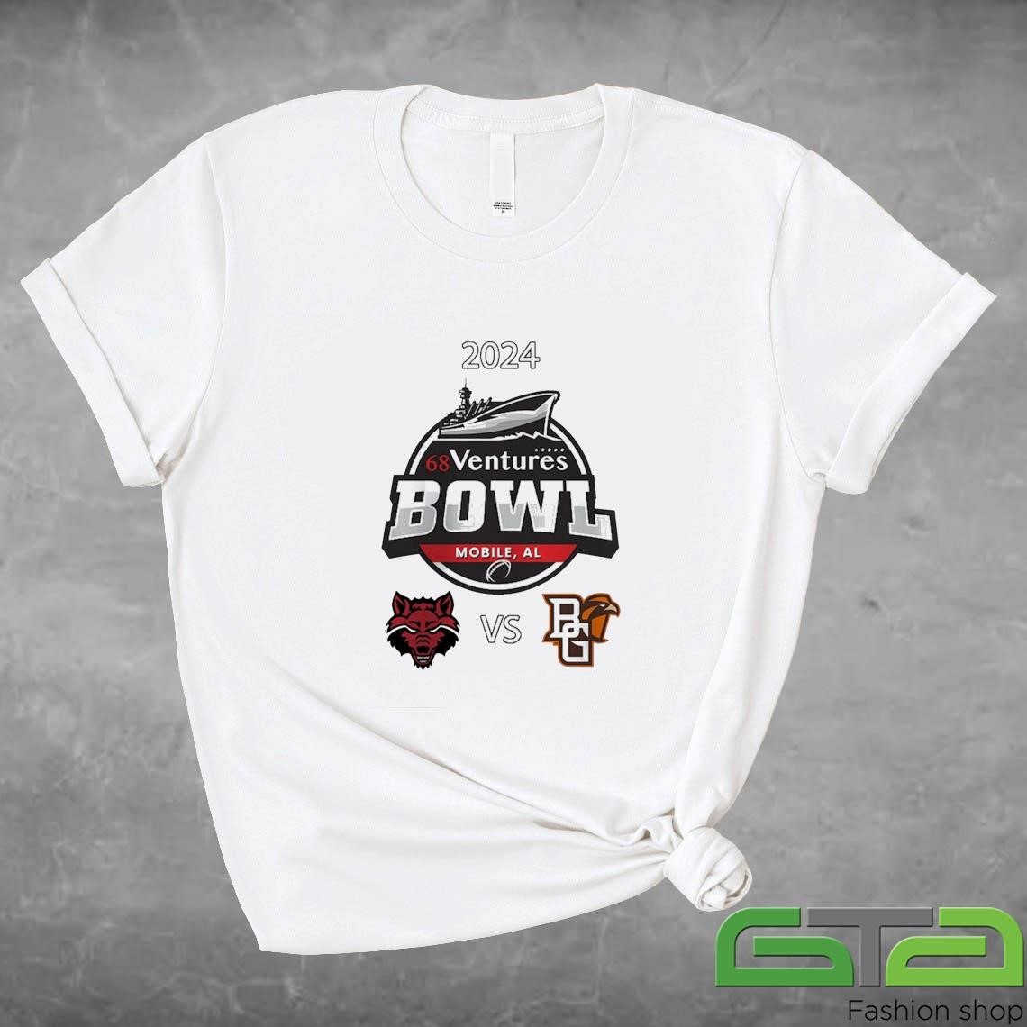 Official Arkansas State Red Wolves Vs Bowling Green Falcons 2024 68 Ventures Bowl On December 26th NCAA Division T-shirt