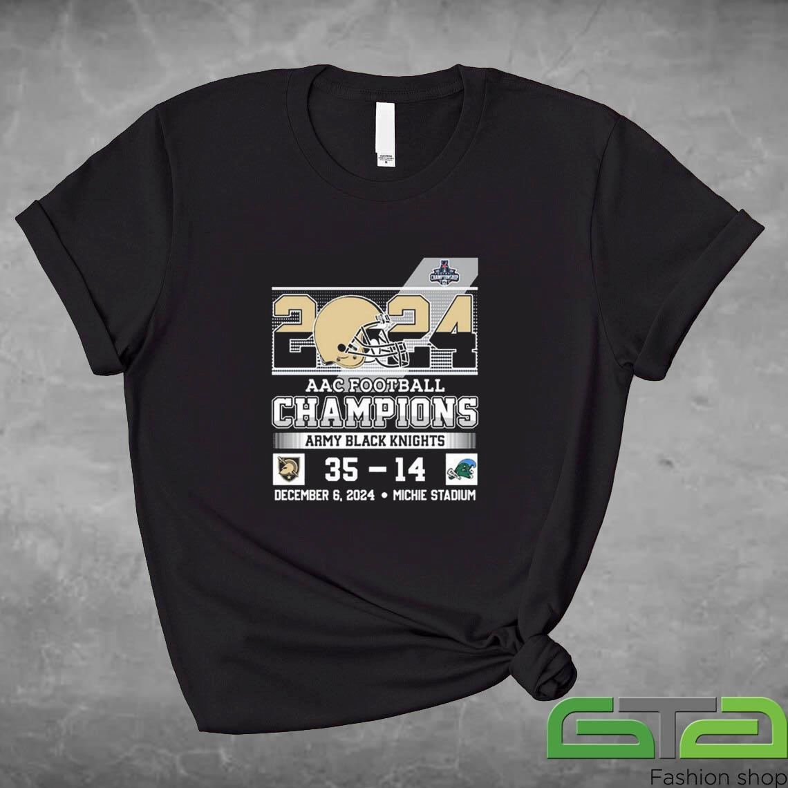 Official Army Black Knights Football American Athletic Champs 35-14 December 6 2024 T-shirt